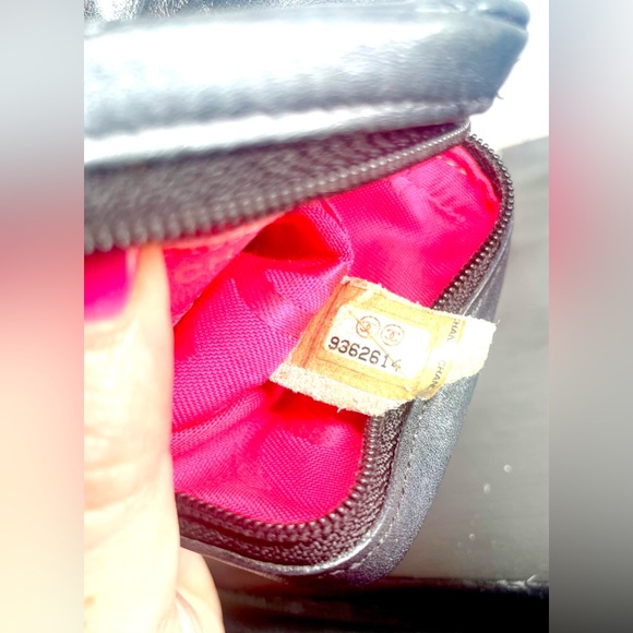 CHANEL vintage mini Ligne Cambon Black QUILTED Leather Zip belt POUCH Authentic - Picture 6 of 8